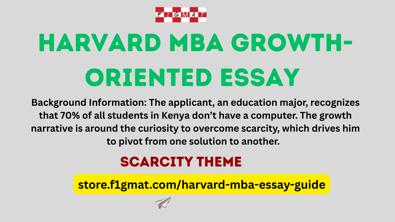 Scarcity and creativity - Harvard MBA Growth-Oriented Essay with Creative Solutions