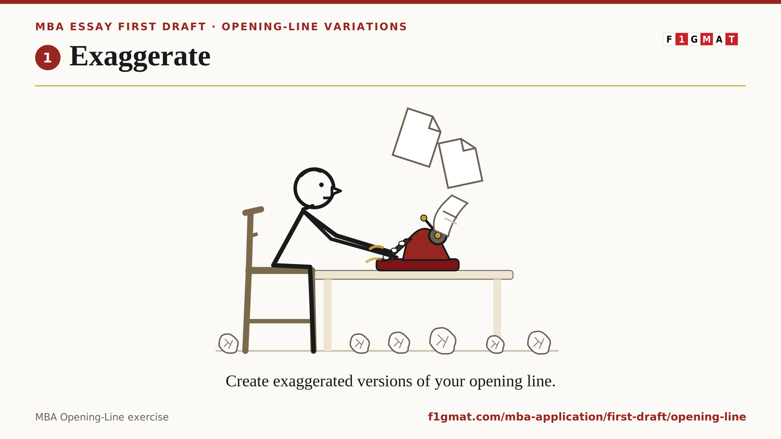 MBA Essay Opening Line - Exaggerate instead of worrying about opening line