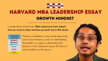 Harvard MBA Leadership Essay Growth Mindset