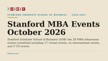 Stanford MBA Events