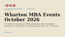 Wharton MBA Admission Events