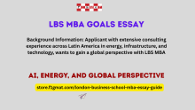 LBS MBA Goals Essay with acquire global consulting perspective as an example