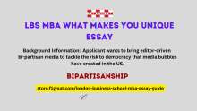 Bipartisanship as a theme for LBS MBA What Makes you Unique Essay