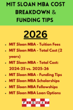 MIT Sloan MBA Cost and Funding Tips