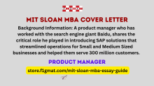 MIT Sloan MBA Cover Letter Sample of a Product Manager