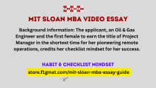 MIT Sloan MBA Video Statement Habits and Checklist Mindset