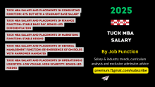 Tuck MBA Salary by Job Function for the 2025 graduating class