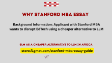 SLM as an alternative to LLM in Why Stanford MBA Essay