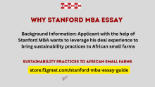 Small Farms and Sustainability to Small Farms in Africa with the help of Stanford MBA